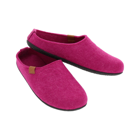 Wildstep Wool ulltofflor med gummisula rosa 41
