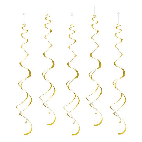Swirls Guld Hängande Dekoration - 8-pack