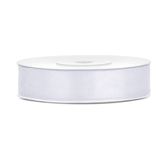 Satinband Vit - 12mm x 25m