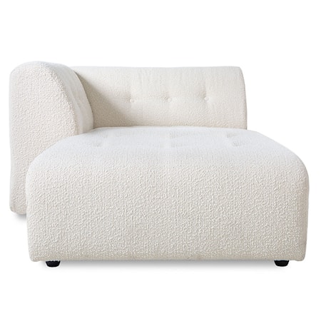 Vint couch: Element vänster Divan Boucle Gräddvit