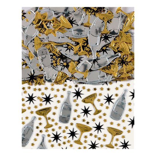 Konfetti Champagne Guld/Silver/Svart - 14 gram