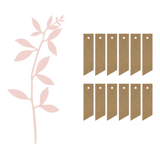 Etiketter Gren med Blad - 6-pack