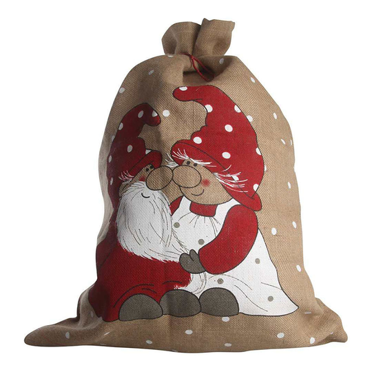 Julklappssäck i Juteväv
