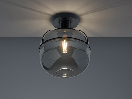 Lorena Plafond E27 Svart/Krom glas