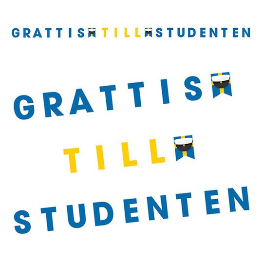 Bokstavsgirlang Grattis till Studenten