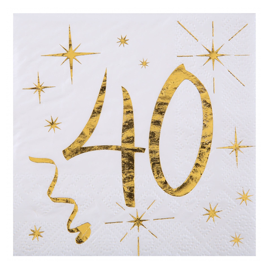 Servetter 40 Guld - 10-pack