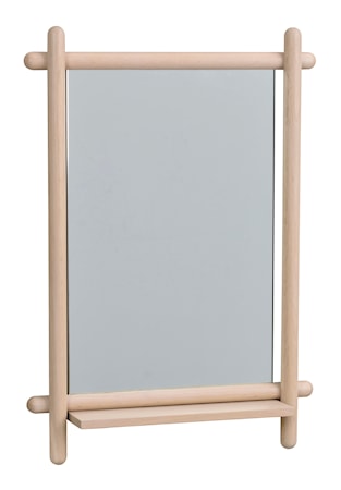 Milford Spegel med hylla Vitpigmenterad Ek 52x74 cm