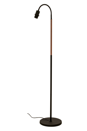 Ljusdal Golvlampa 1-Arm Svart/Valnöt IP20