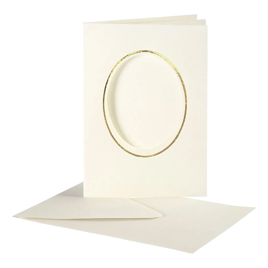 Passepartoutkort med Kuvert - Oval Guld