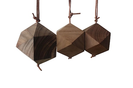 Prydnad Diamant 3st Återvunnen Teak 8 cm