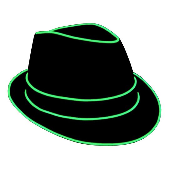 El Wire LED Hatt - Grön