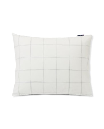Örngott Rutig 50x60 Vit/Mörkblå