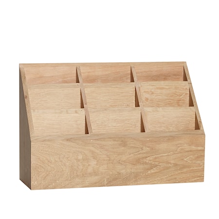 Kasse m/9 rum, egetræ, FSC, natur
