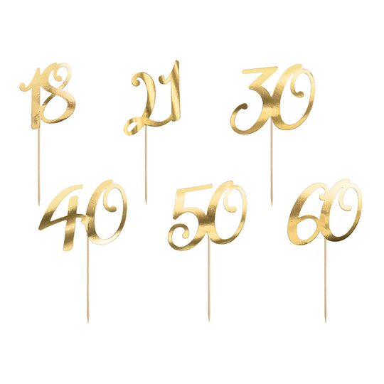 Tårtdekoration Siffra Guld - Siffra 40