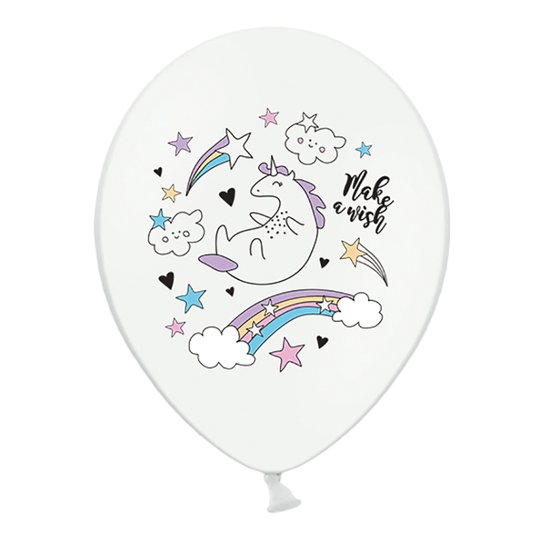 Ballonger Unicorn Pastell - 6-pack