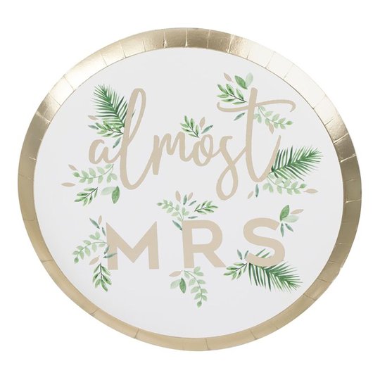 Papperstallrikar Almost Mrs - 8-pack