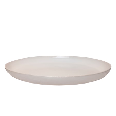 Stort fat 42 cm Naturvit