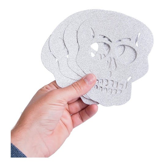Självhäftande Dödskallar Silver - 5-pack