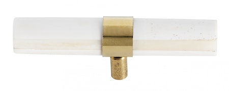KNOB/HOOK, white bone/brass, large