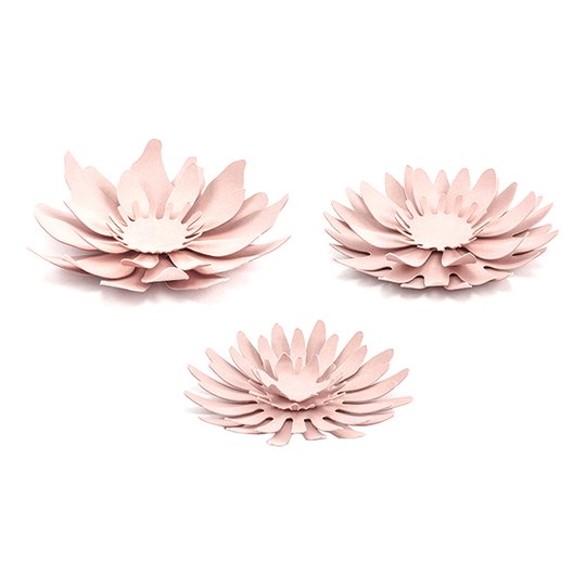 Pappersdekorationer Blommor Rosa - 3-pack