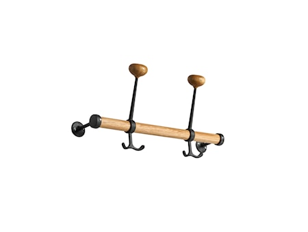 Gustav ek/svart hattkroklist L=400 mm/2 krok