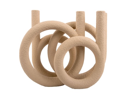 Rings Ljusstake Polyresin Beige