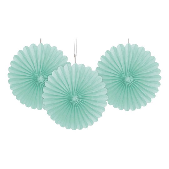 Pappersfjädrar Mint Mini Hängande Dekoration - 3-pack