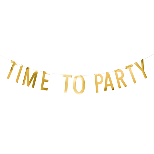 Girlang Time To Party Guldfolie
