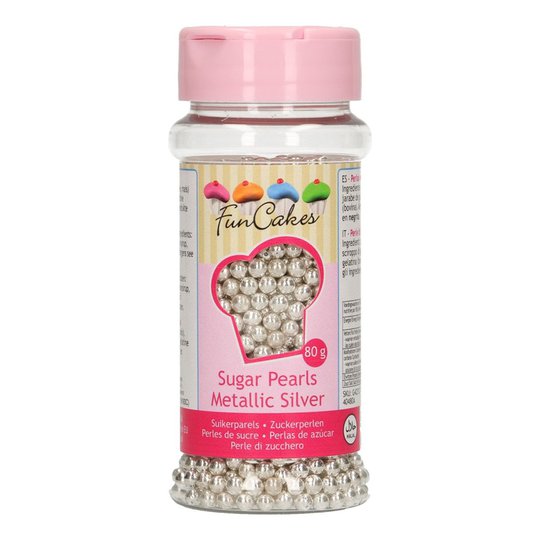 FunCakes Strössel Sugarpearls Metallic Silver - 80 g
