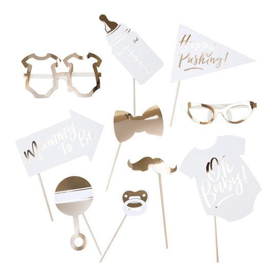 Foto Props Oh Baby Guld - 10-pack