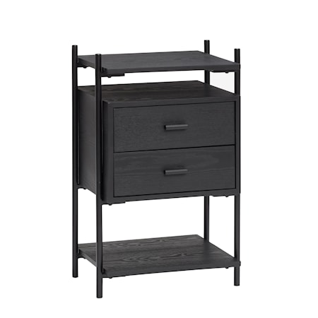 Sidebord, ask/metal, FSC, sort