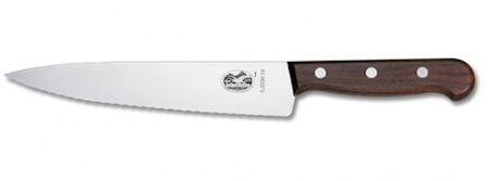 Kockkniv Vågtandad Trähandtag 25 cm