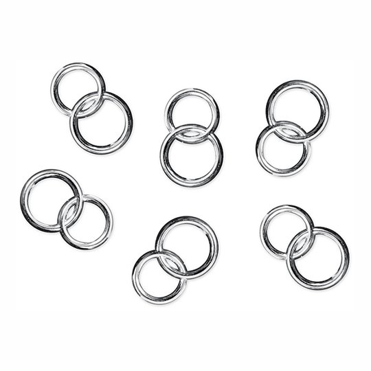 Konfetti Dubbla Ringar Silver - 25-pack
