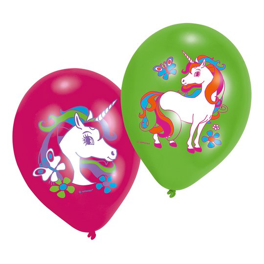 Ballonger med Enhörning - 6-pack