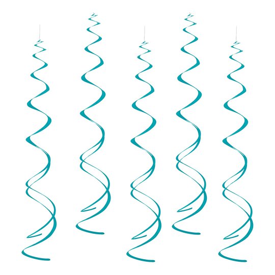 Swirls Hängande Dekoration Turkos - 8-pack