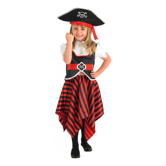 Söt Piratflicka Barn Maskeraddräkt - Small