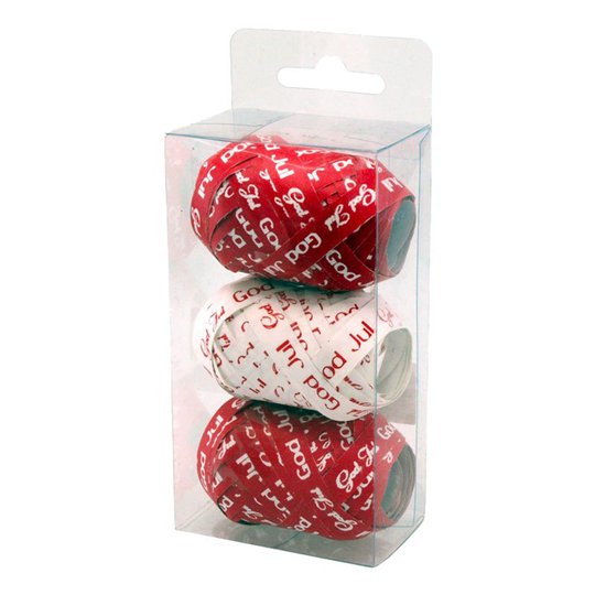 Presentsnören Röd/Vit God Jul - 3-pack