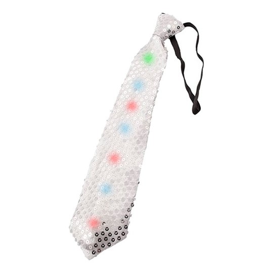 Paljettslips LED Silver - One size
