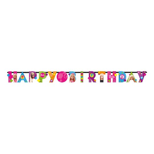 Bokstavsgirlang Happy Birthday Barbie Sparkle