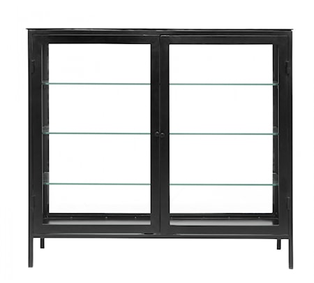 Mondo Hög Skänk Järn/Glas Svart 101X113Cm