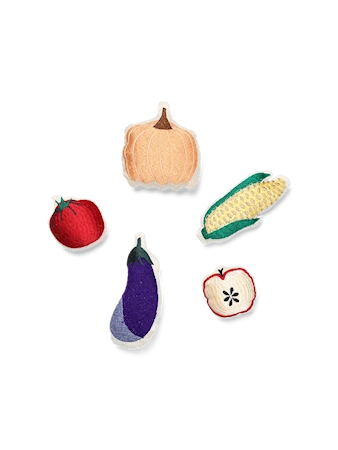 Embroidered Leksak Grönsaker Set om 5