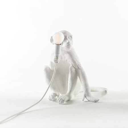Monkey Lamp Sittande Vit