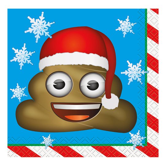 Kaffeservetter Emoji Julafton - 16-pack