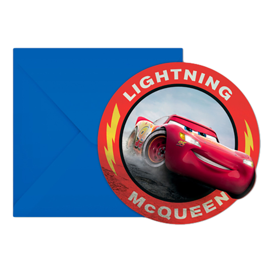 Inbjudningskort Bilar/Cars 3 - 6-pack
