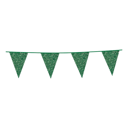 Flaggirlang Glitter Grön