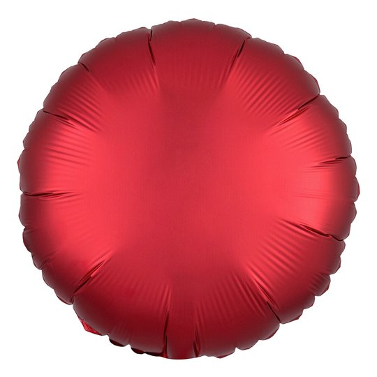 Folieballong Rund Satin Sangriaröd
