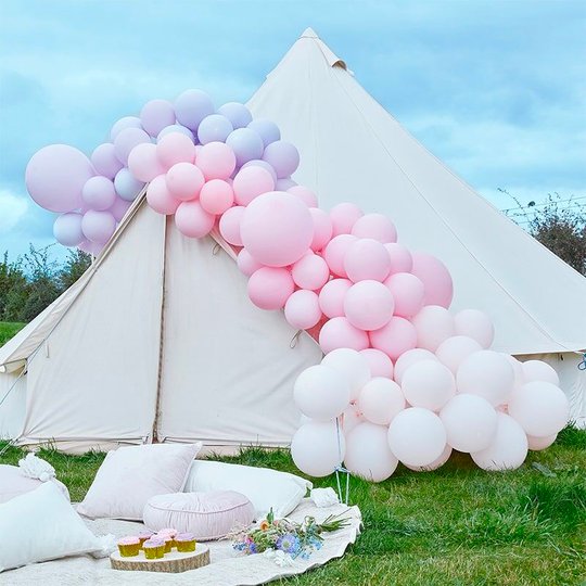 Ballongbåge Deluxe Rosa/Lila Pastell Kit