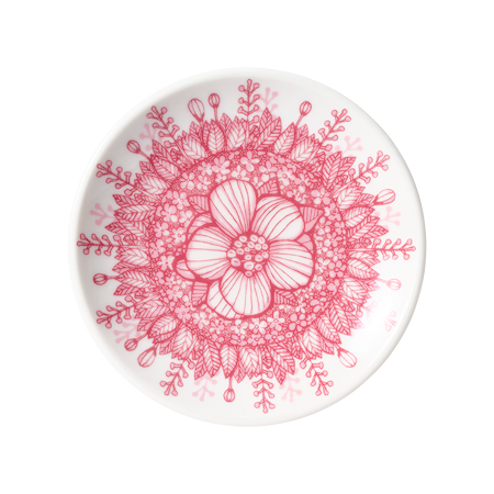 Huvila Assiett 10,5 cm Vit/Röd