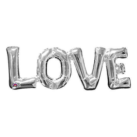 Bokstavsballong LOVE Silver