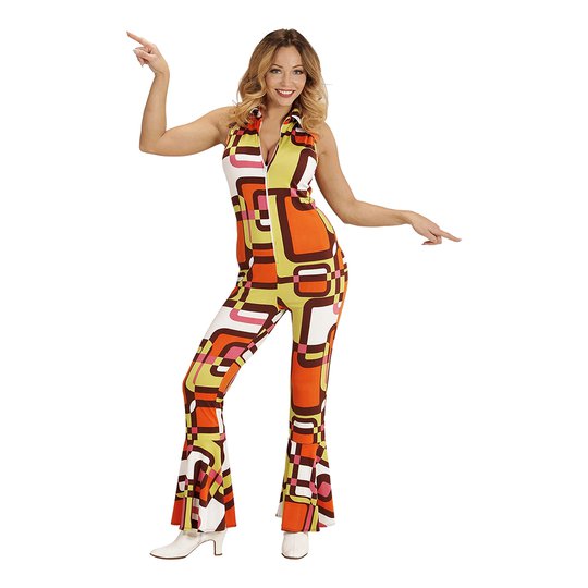 70-tals Jumpsuit Dam Maskeraddräkt - Small